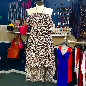 Hi Low Strapless Flowy Sundress 🔥